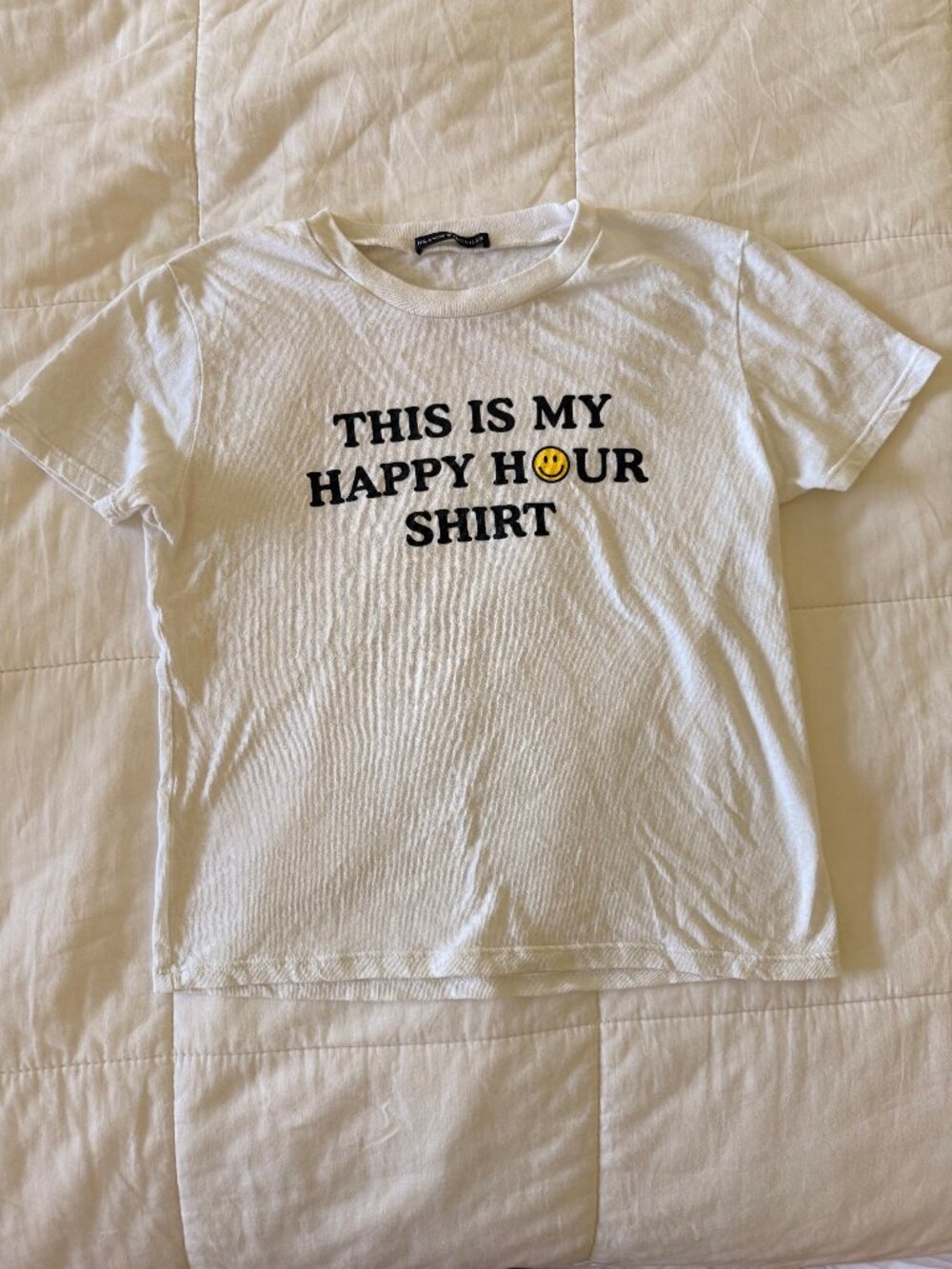 Brandy Melville "This Is My Happy Hour Shirt" OS